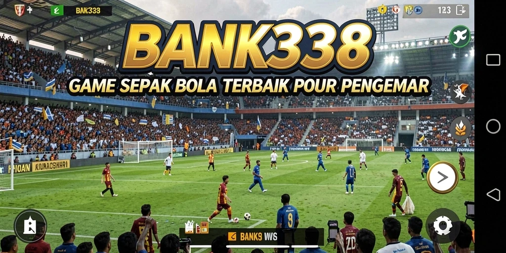 Tampilan gameplay seru dalam BANK338 dengan aksi sepak bola intens.
