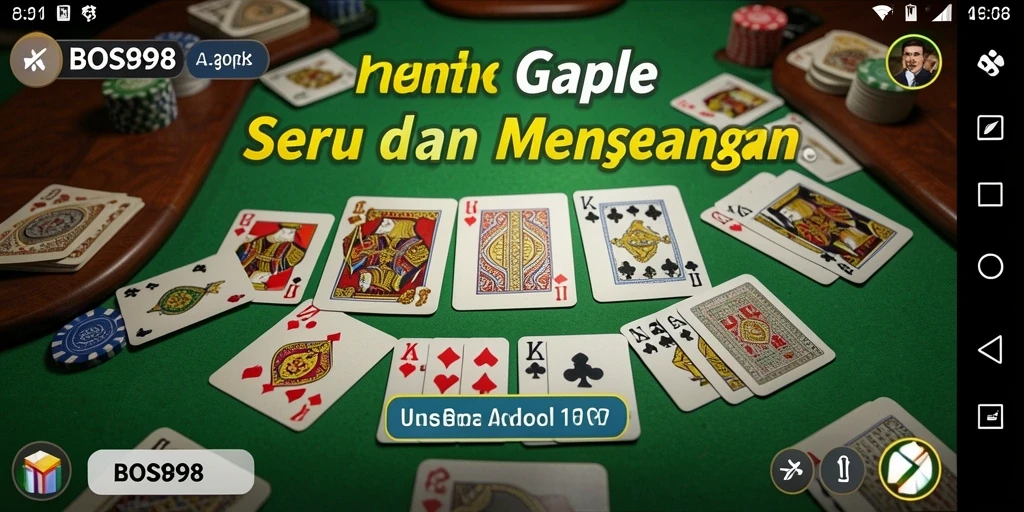 Tampilan gameplay seru di permainan Gaple BOS898.