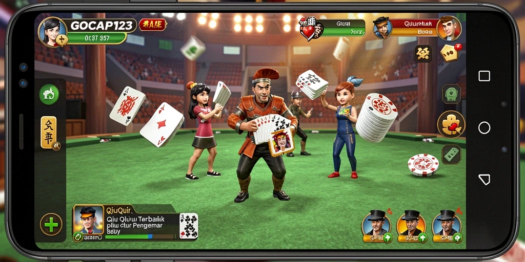 Tampilan gameplay seru dari GOCAP123 dalam QiuQiu.