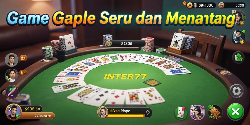 Tampilan interaktif dari game Gaple yang menarik dan menyenangkan.