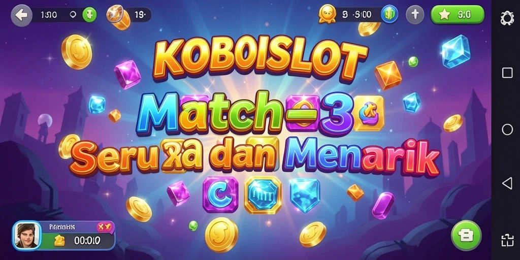 Screenshot KOBOISLOT menunjukkan aksi seru permainan Match-3.