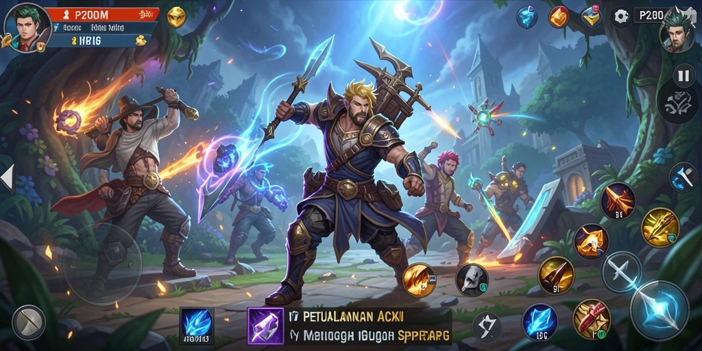 Tampilan gameplay seru dalam petualangan RPG aksi.