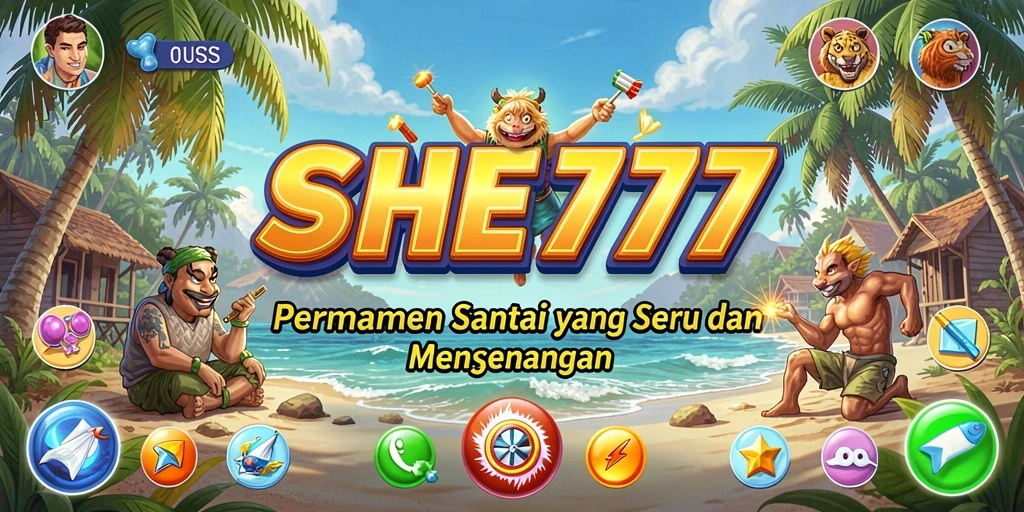 Screenshot utama SHE777 menunjukkan gameplay yang menarik dan penuh warna.